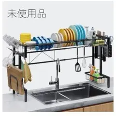 新品❤水切りラック シンク上 伸縮式 耐荷重 錆びない 自動排水 多機能 収納のサムネイル