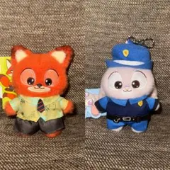 MINISO ズートピア ぬいぐるみチャーム ジュディ　ニック　2点