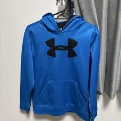 UNDER ARMOUR フード付きパーカー YLG 青