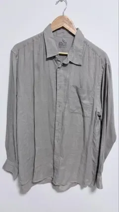 無印良品　グレーの長袖シャツ XLサイズ 左胸ポケット