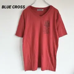 ブルークロス ナルミヤ 半袖Tシャツ 160 Vネック 赤 バックプリント 綿のサムネイル