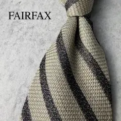 美品 FAIRFAX フェアファクス ストライプ ネクタイ ベージュ 黒