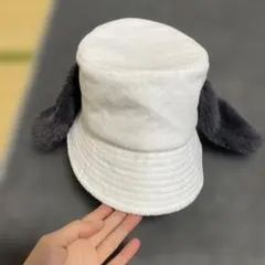 スヌーピー耳付きホワイトハット