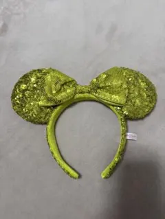 ミニーカチューシャ スパンコール　黄緑