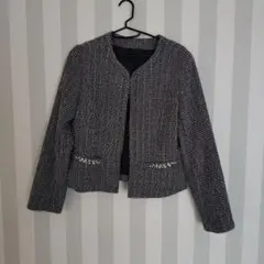 ビジュー付きツイードジャケット 9号