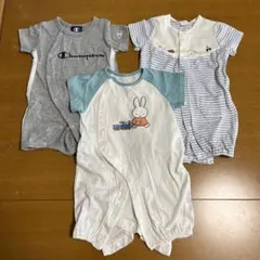 バースデイ Cottoli 他 半袖ロンパース 50-60cm 3枚セット 男