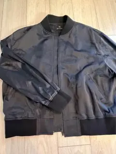 美品 ポールスミス 48L 大きいサイズ ジャガード MA-1 総柄 うさぎ 紺