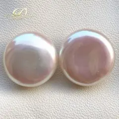 ミルキィ様ご専用バロックパール　ピンクオーロラ　コイン大粒ペアルースRs502