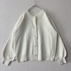 AZUL by moussy/アイボリー ボタンカーディガン バルーンスリープ