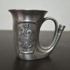 馬の彫刻付き金属製カップ　高さ5.3cm　アンティーク　ヴィンテージ