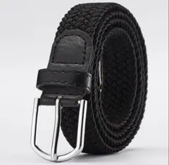 【新品】 ブラック　黒 メッシュベルト 男女兼用　ゴルフ　ビジネス　カジュアル