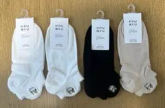 レディースソックス 22-24 ホワイト ブラック　4足セット