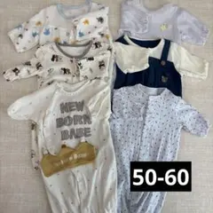 新生児　2WAYオール（ベビードレス、ロンパース）　50-60センチ　まとめ売り