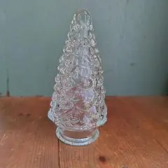 新品　ガラス製クリスマスツリー③　透明　モミの木　置物