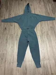 adidas フルジップパーカー トラックパンツ セット 青