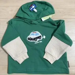 新品未使用タグ付き　みもらんど　パトカーパーカー　緑　100センチ　子供服