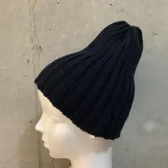 HIGHLAND 2000 ニット帽 コットン100％ 英国製 リブ編み 紺