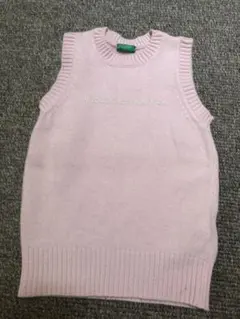 値下げ！！春色が可愛い♪ ベネトン ニットベスト