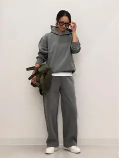 UNIQLO C スウェットワイドパンツ　グレー　 XS