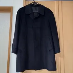 【超美品】カシミヤ100% ステンカラーコート 黒 メンズ M