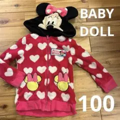 BABYDOLL ディズニー ミニー 裏起毛 パーカー 100