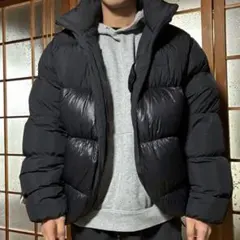 ブラック ダウンジャケット Lサイズ フード付き