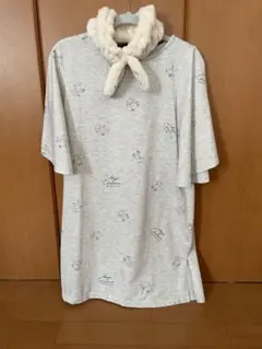 クマプリント グレー ルームウェア ヘアバンド付き