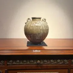 中国　初唐　初期白磁（灰釉）双耳壺　中国陶磁1400年前 美術文化財 中国 初唐 初期白磁（灰釉）双耳壺 中国陶磁1400年前 美術文化財