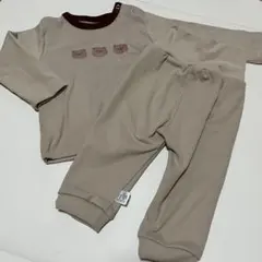 パジャマ　73 茶色　ベビー　赤ちゃん　クマ　ソフト生地　セットアップ　70