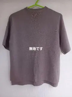 【未使用タグ付】カフェオレ色 ニット 半袖 トップスUVカット　L　無地