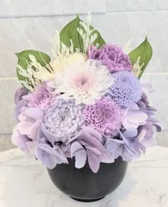 プリザーブドフラワーアレンジメント　ことね菊　Sサイズ　クリアケース付き　お供えのサムネイル