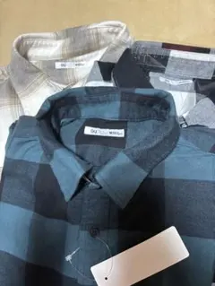 GU チェック柄　長袖シャツ M 新品未使用　3点