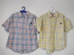 ★姉妹おそろい　RICCA　RICCA　チェック柄シャツ　半袖　140　150
