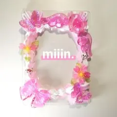 ホイップデコ硬質ケースデコ フレーム トレカケース桃色ピンク推し活 量産型B7