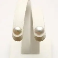 南洋白蝶真珠パールピアス ケシ 8mm ホワイトカラー K14WG製 普段使い 
