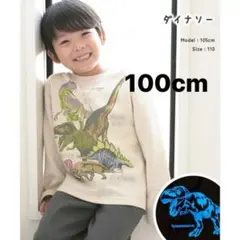新品63562ダイナソー恐竜100cmボーイズ蓄光長袖裏起毛パジャマ光るパジャマ
