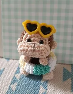 ミニミニ あみぐるみ スイカにギュッのおさるさん ストラップ | Mercari