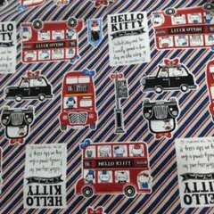 オックス生地　サンリオ　ハローキティ　ロンドンバス