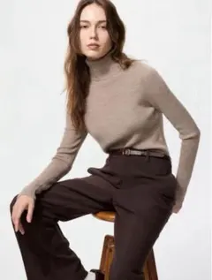 UNIQLO メリノリブタートルネックセーター