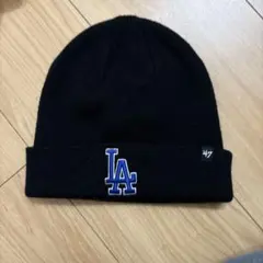 ニューエラ ニット帽 ドジャース LAロゴ ビーニー 黒のサムネイル