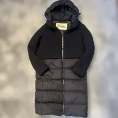 HERNO ダウンコートロング　ウール切替40黒