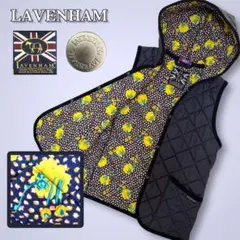 LAVENHAM ラベンハム リバティ キルティングベスト 花柄 グレー 38