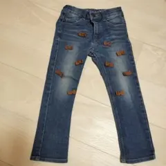 ナルミヤ　プティマイン　リボンデニムパンツ 110