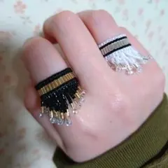 ビーズリング　2点セット　ハンドメイド