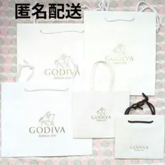 GODIVA ロゴ入り ホワイトショッパー 5枚セット　大中小　紙袋　ゴディバ