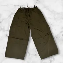 GU カーゴパンツ XL オリーブ ワイドシルエットのサムネイル