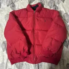 ポロラルフローレン ダウンジャケット 刺繍ロゴ レッド M 相当