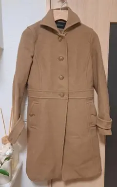 MACPHEEウール混合 ベージュ ロングコート(難あり)ボタン予備あります。