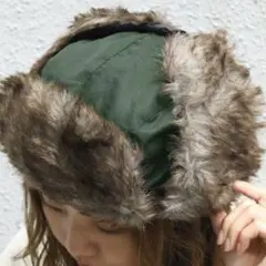 フライトキャップ　パイロットハット　防寒防水　耳保護【カーキ】男女兼用