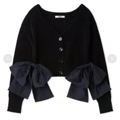 SNIDEL スナイデル　リボンドッキングカーディガン